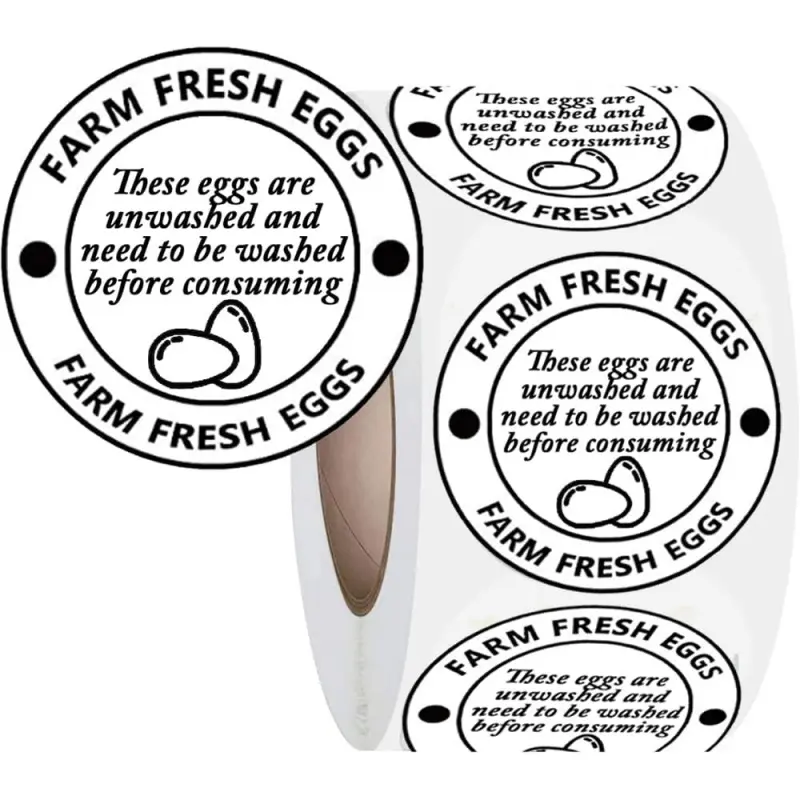 500 stickers/roll fresh egg labels 5cm Round Label farm carton egg labels market stall packaging stickers Self Adhesive Stickers Circle Sticker Label