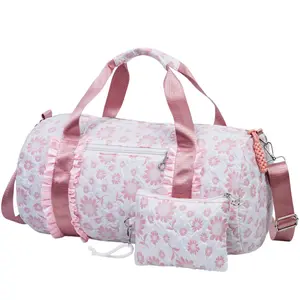 2-Piece Nylon Travel Tote Bag Set for Women – Lightweight Duffel for Carry-On, Overnight Trips, Gym, Daily Use, Includes Crossbody Bag