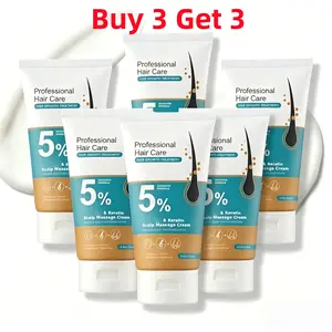 [BUY 3 GET 3 FREE] 5% Minoxidil Scalp Massage Cream with Keratin & Ginger – Unisex Adults’ Hair Growth Product to Prevent Loss, Repair Follicles, Strengthen Roots, Boost Fast Regrowth