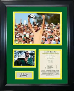 Memorabilia Marco Scottie Scheffler 2024 Campeón del Torneo Masters Augusta National PGA Tour Facsímil grabado con láser Signature Auto