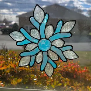 Handmade Window Clings for Holidays | Gallery Glass Stained Glass Style Snowflakes