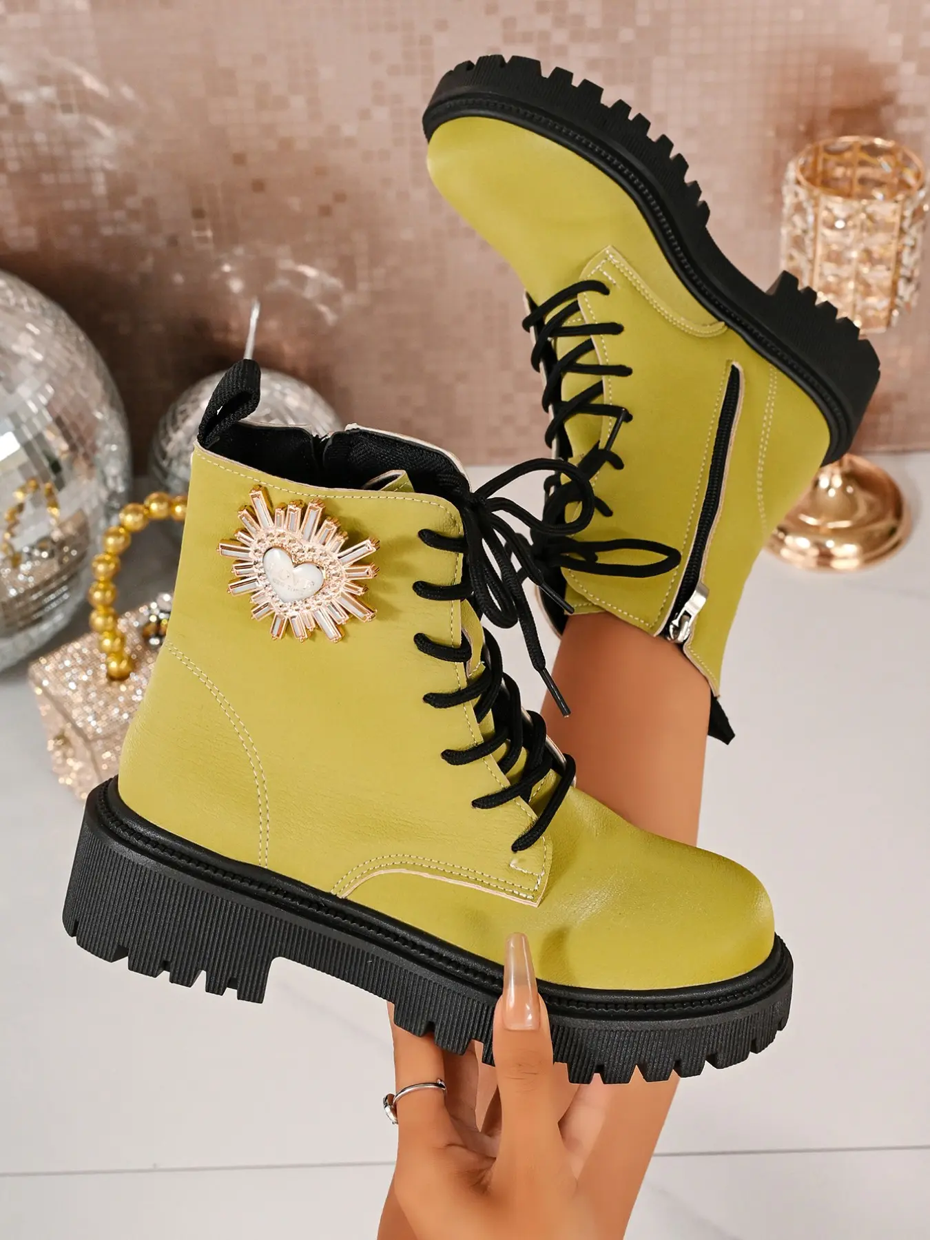 Women's Fashion British Work Boots, Y2K Retro Sweet Cool Thick Sole Boots, Comfortable Daily Shoes, Perfect for Casual Wear