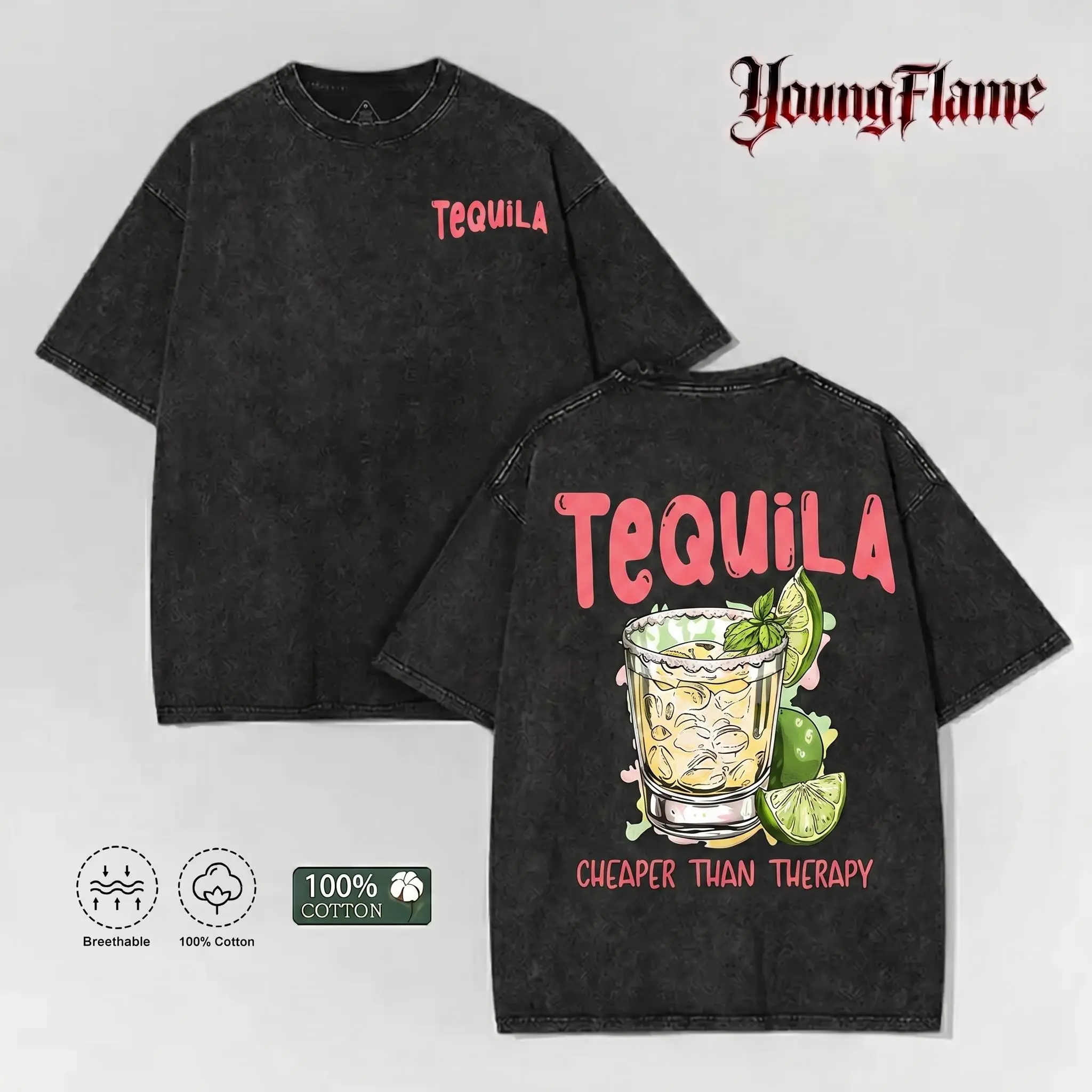 Men's Funny Quote Graphic T-Shirt - Retro Aesthetic Short-Sleeve Cotton Menswear Top, Loose Acid Wash Unisex Casual Streetwear, Father's Day Gift, Alternative & Funny Drinking Quote Short-Sleeve Tshirts, Tshirt