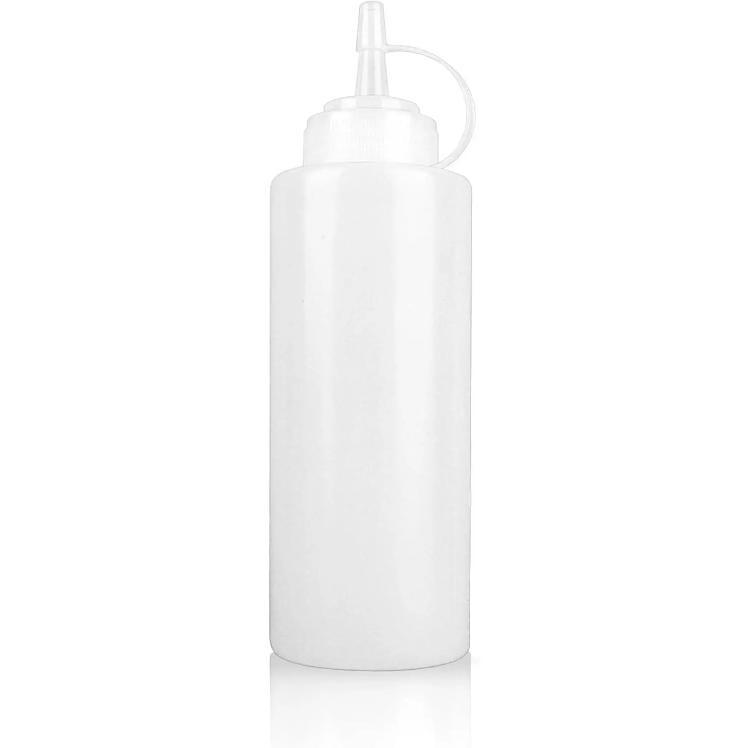 12 oz Semi-Transparent Soft Plastic Condiment Squeeze Bottle, Leak-Proof, Plastic Squirt Bottles for Sauce, Syrup, and Oil