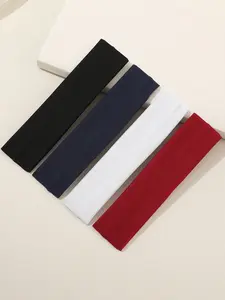4pcs Sports Headbands Yoga Running Sweat Absorbent Hair Bands, Sweat Absorbing Headband, Casual Style, All Seasons, Elastic Headband, Workout Headband, Training Headband, Women's Fitness Accessories