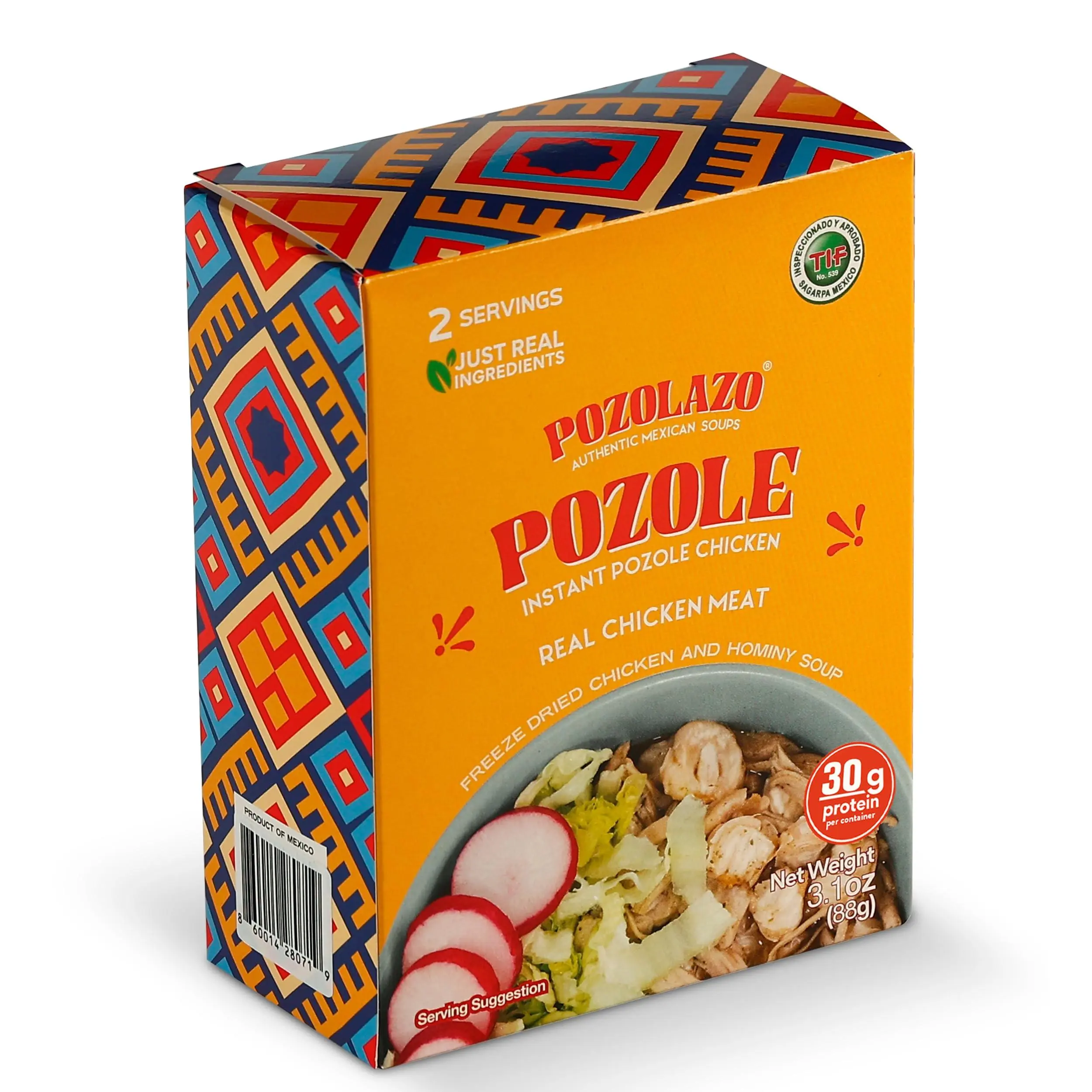 POZOLAZO Chicken Pozole, 4 Pack, Instant Freeze-Dried Meal