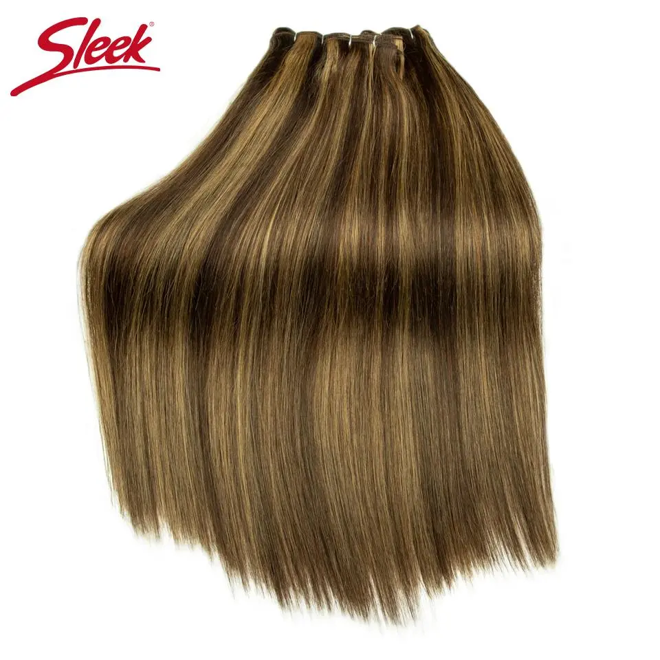Sleek Peruvian Highlight P4/27 Straight Hair Double Drawn Natural  Human Hair Weave Bundles Remy 6# 8# Human Hair Bundle