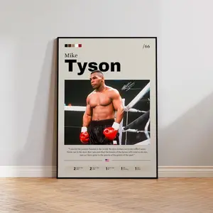 Mike Tyson Boxing Poster, Vintage Tyson Print, Wall Art, Retro Boxing Artwork, Sports Decor, Fighter Illustration, Man Cave Decor