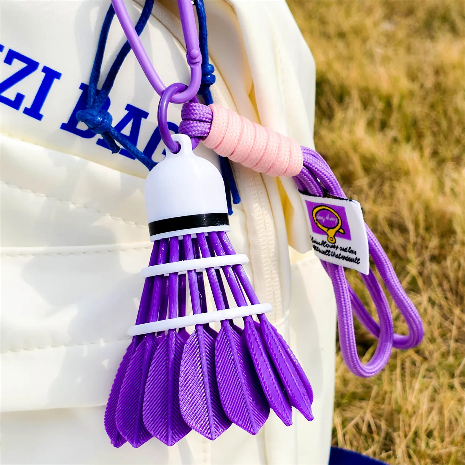 Purple badminton + lanyard