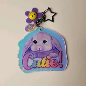 90s inspired colorful character acrylic keychains