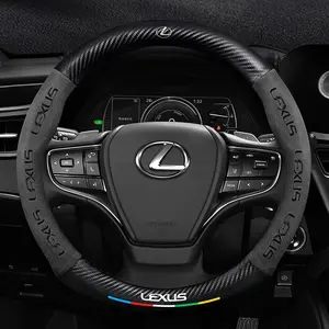 Carbon Fiber Microfiber Car Steering Wheel Cover for Lexus Models, Durable & Stylish Accessory, Perfect Fit for Multiple Lexus Vehicles