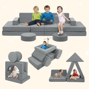 Edbuosy 22-Piece Modular Kids Play Couch Convertible Sofa for Playroom, Bedroom & Living Room Large Modular Couch Children Sofa Foam Couch toddler