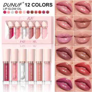 DUNUF 6Pcs Lip Gloss Set Hydrating & Long Lasting 12 Trendy Shades Lip Glow Oil Kit vet or beauty doll by soleon