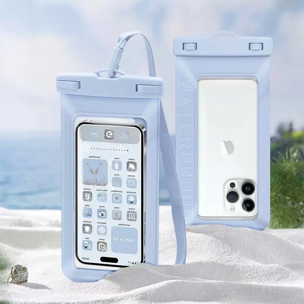 IPX8, Waterproof Phone Pouch, Universal Fit(iPhone 16 15 14 13 Plus Pro, 12 11 Pro, XR X 8 7 6S Plus SE, Galaxy S25 S24 S23 S20 Series Pixel, Lanyard Included 1 pack