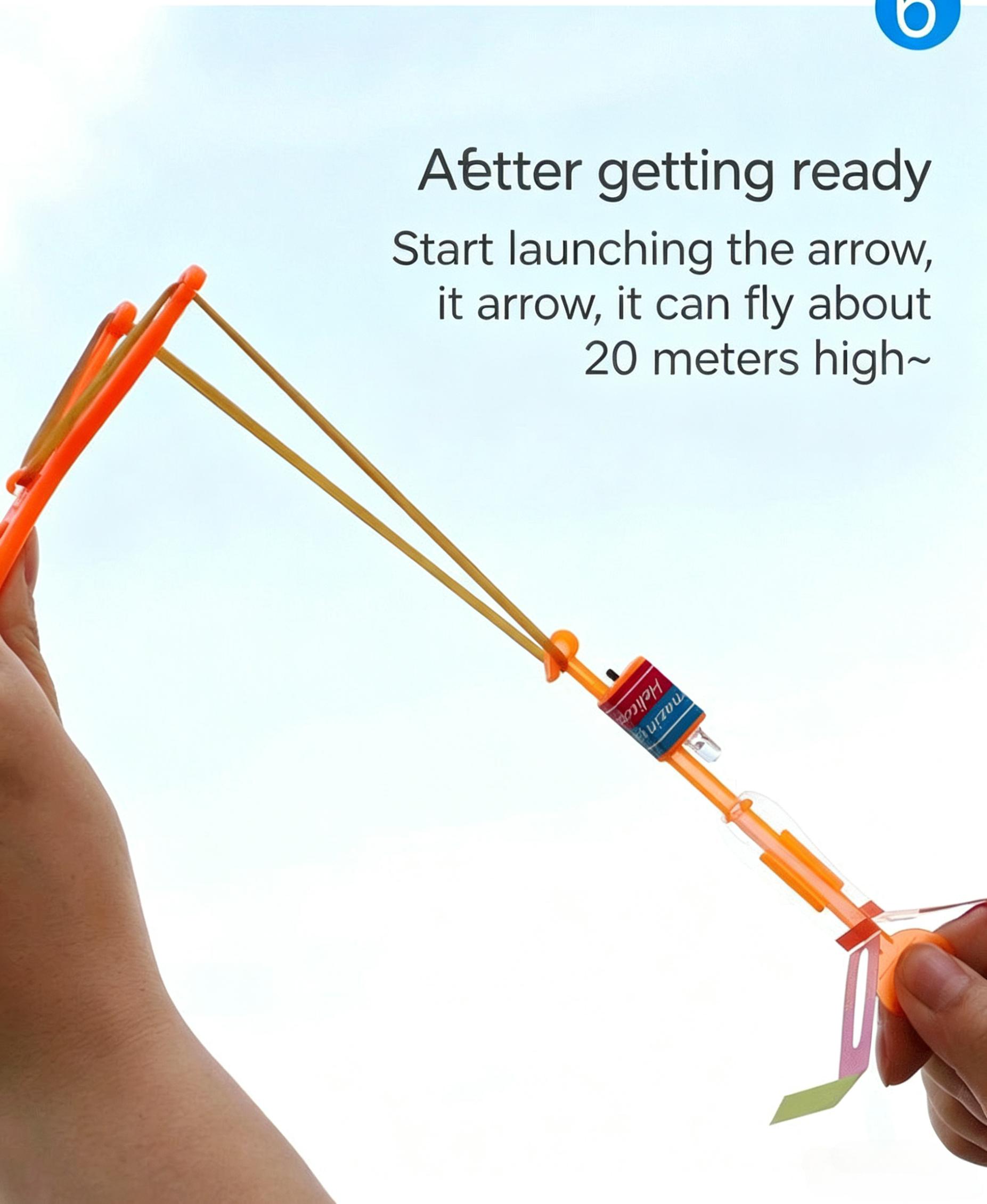 Unisex Double Flash LED Slingshot Helicopter Toy - Glow-in-the-Dark Catapult Flying Arrow for Kids, Outdoor Summer Backyard Parties, Aids Memory Training & Observation, Toys