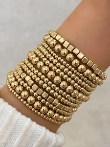 Beaded Bracelet Set, Fashion Jewelry for Women, Perfect for Parties & Daily Wear, Ideal Birthday Gift, Bangle Bracelet Set