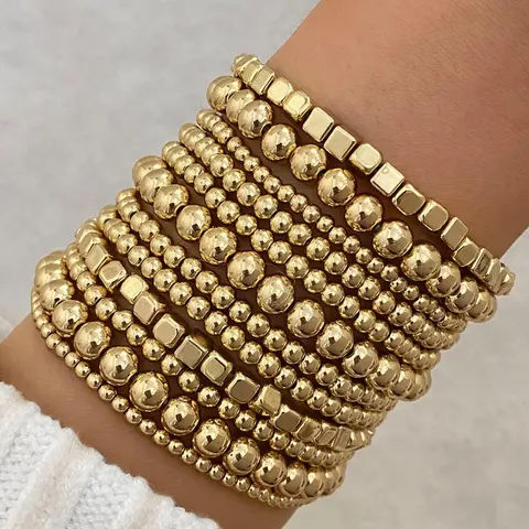 Beaded Bracelet Set for Women, Stackable Bangles, Beaded Bracelets Set, Trendy Jewelry for Parties and Daily Wear, Birthday Gift