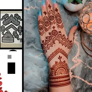 Henna Stencils 6 Design Floral Pattern for Mehendi Artistry Muslim Friendly Sticker for Elegant Nature Inspired Designs Flower