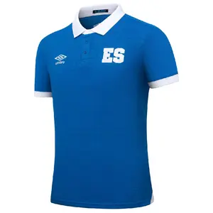 Umbro El Salvador National Team 2025 Home Jersey Fitted 100% Polyester Blue Replica Shirt with Contrast Collar & Team Logo