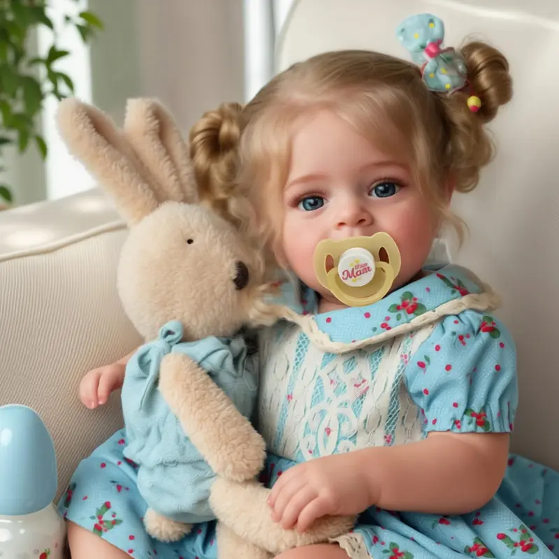 Babeside 18-in Realistic Princess Theme Reborn Doll - Handmade Detail Soft Body Blond Newborn with Clothes, Cuddly Birthday Dolls Gifts for 3+ Kids, Children Development Toy
