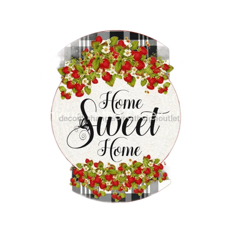 VINYL DECAL | HOME SWEET HOME | PLAID | STRAWBERRY | FLOWER | EVERYDAY | SUMMER | SPRING, 10.5" Vinyl Round