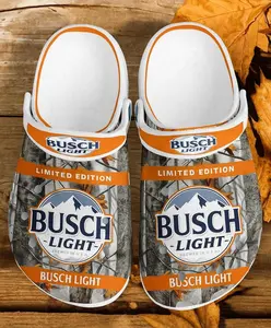 Unisex Breathable Slippers - Busch Light Camo Limited Edition, Rugged Beer Can Design, Comfortable & Breathable for Outdoor Wear