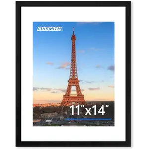 11x14 Picture Frame 1 Pack, Photo Frame with HD Plexiglass, Display Pictures 8x10 with Mat or 11x14 Without Mat, Black Picture Frames Collage Wall Decor, Gallary Wall Frame