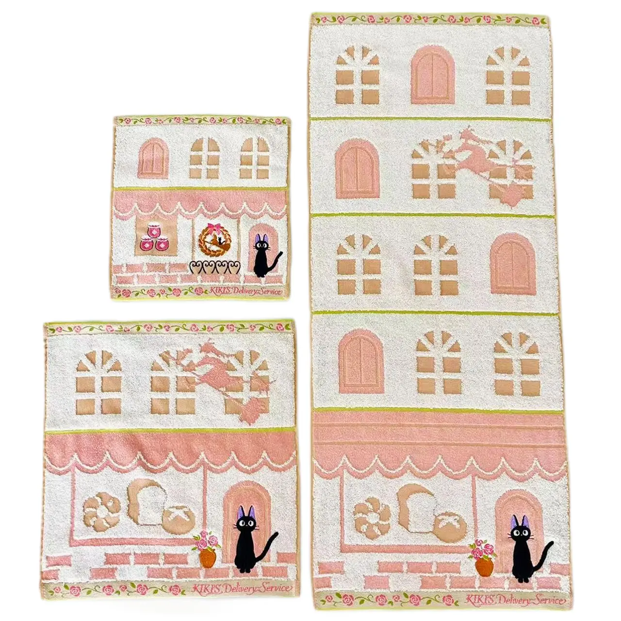 Pretty Soft High Absorbent Cotton Embroidered Cat Towel for Bathroom Home Decor Girlfriend Gift Idea