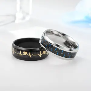 Couple Heartbeat Line Smart Ring, a Fashionable Sports Ring Suitable for Men And Women, Supports Monitoring And Information Reminders, Easy And Generous Design