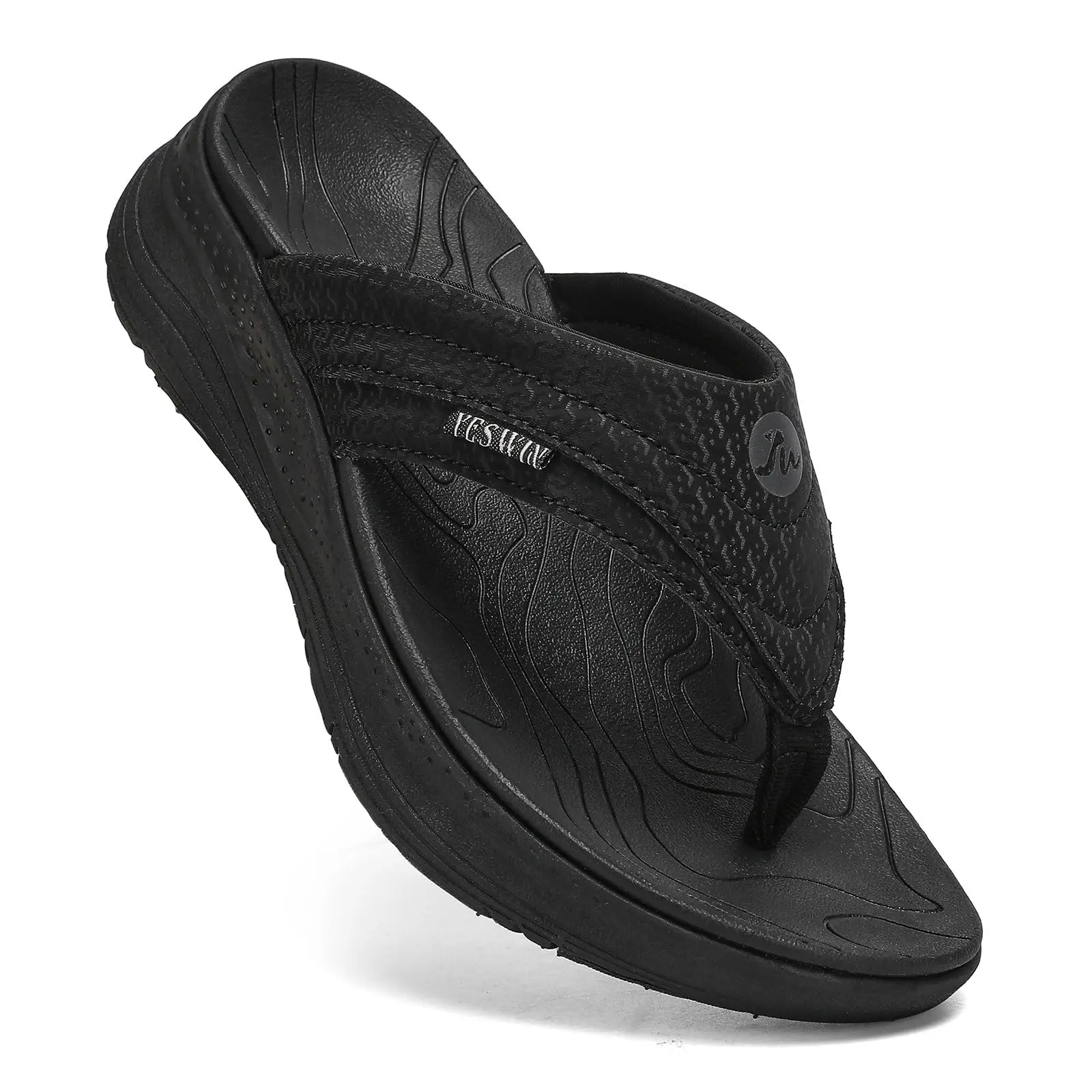 Women's Orthotic Platform Casual Flip Flop Slides - Open Toe Cushion Sandals with Arch Support for Comfortable Recovery Walking, Indoor/Outdoor Summer Beach Use