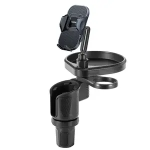4-in-1 Rotatable Waterproof Car Cup Holder Expander with Food Tray - Adjustable, Essential Road Trip Accessory for Cars & Golf Carts