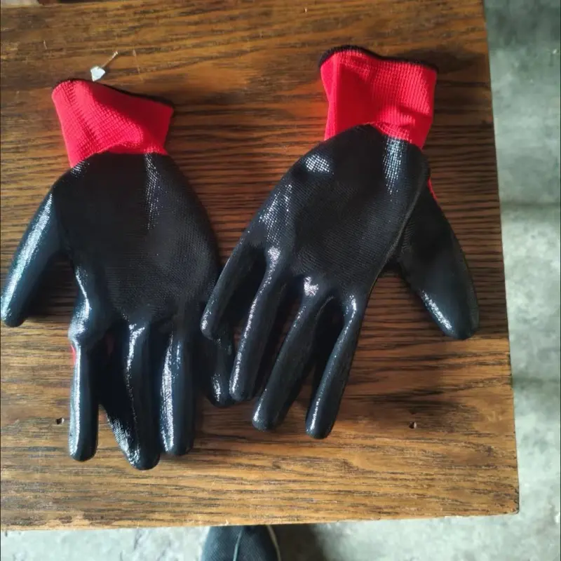 Ocean Gloves  Nylon Gloves with Black Flat nitrile Palm Coating-M、L、XL-12/Pack,
