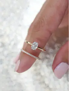 2pcs Couple Ring Set, Promise Rings for Women & Men, Elegant Jewelry Gift for Special Occasions