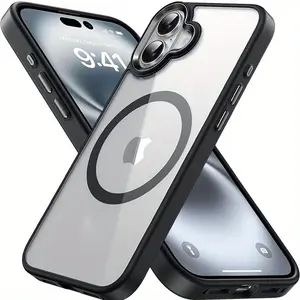 Magnetic transparent shockproof phone case suitable for iPhone 11/12/13/14/15/16 17Air/17 Pro Max Plus protective case affordable, stylish, non slip compatible with Magasef wireless charging, simple protective case