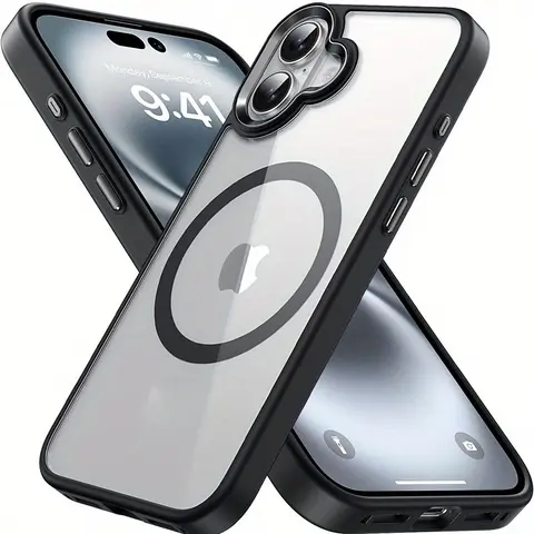 Magnetic transparent shockproof phone case suitable for iPhone 11/12/13/14/15/16 17Air/17 Pro Max Plus protective case affordable, stylish, non slip compatible with Magasef wireless charging, simple protective case