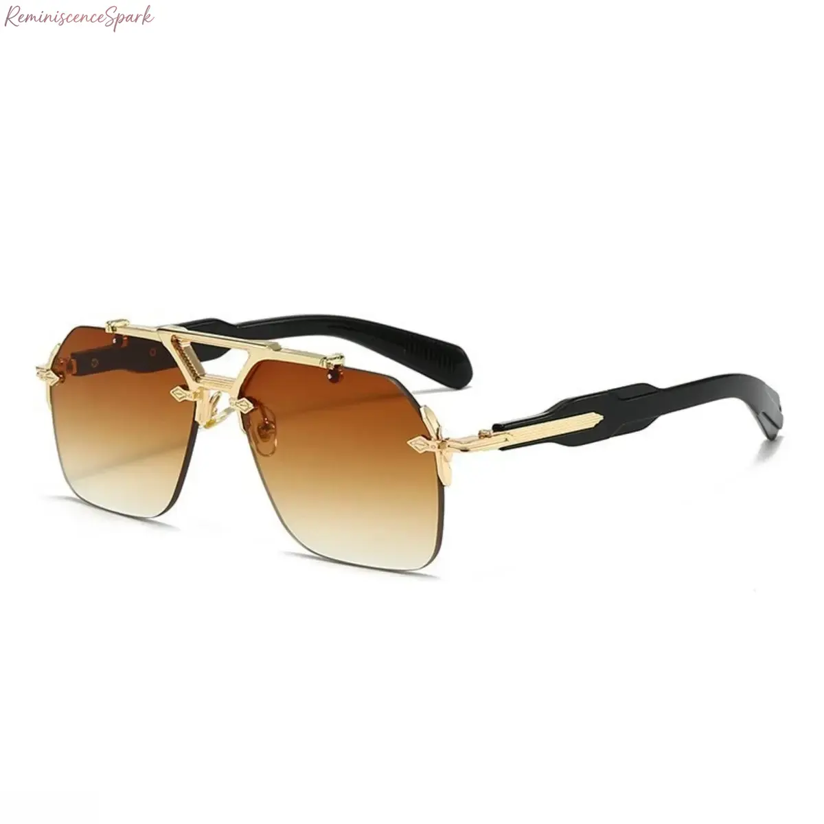 Women's 2026 Oversized Pilot Sunglasses - Classical Sports Eyewear, Double-Beam Semi-Rimless Metal Frame, Fashion-Trimmed Design, Blue Light Blocking Lenses, All-Match Eyewear for Outdoor Travel, Casual Wear