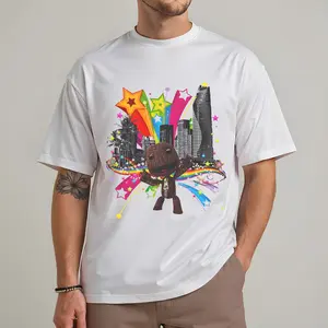 Frutiger Metro Sackboy LBP City Skyline Unisex Tee 100% Cotton Menswear Top Soft Breathable Midweight Fabric Eco-friendly Inks