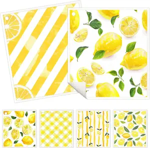6 Pack Swedish Dishcloths for Kitchen -  Dish Paper Towels Wash Cloths Washable,Absorbent Cellulose Cleaning Sponge Cloth Wipes Quick Dry, Decorative  Towels,No Odor Biodegradable(Lemon)