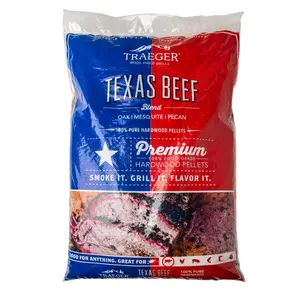 Traeger Texas Beef Pellets - Oak Mesquite & Pecan Blend - Premium 100% Pure Hardwood Grilling Pellets