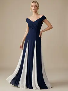 Ever-Pretty 2026 New  Color Block A-Line Maxi Dress - Elegant Floor-Length Gown for Wedding Guest & Evening Events,Formal dress 2649