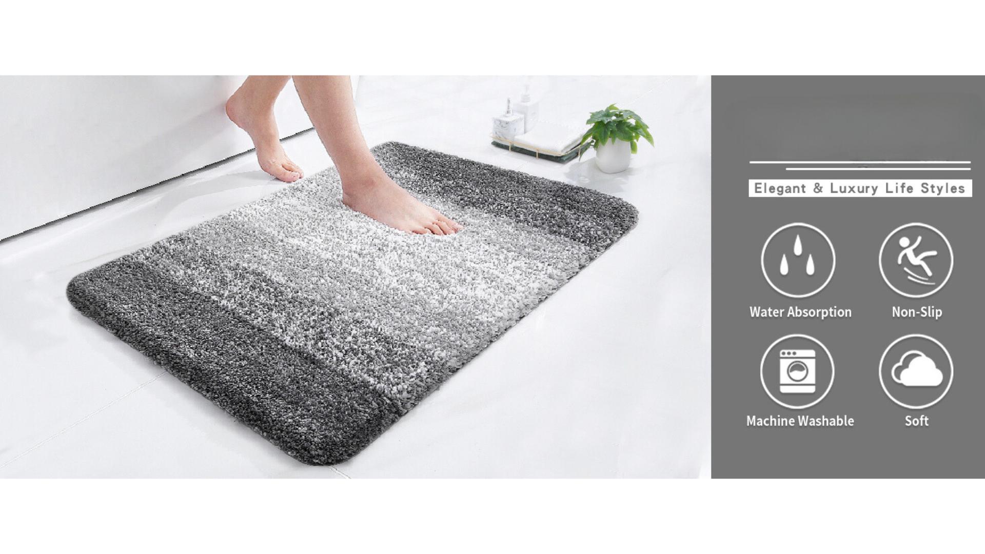 [New Deal] Luxury Bathroom Rug Mat 24x16, Extra Soft and Absorbent Microfiber Bath Rugs, Non-Slip Plush Shaggy Bath Carpet, Machine Wash Dry
