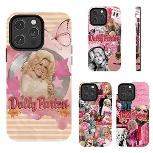 Dolly Parton Phone Case, Pink Retro Collage Cover, Shockproof Protective Case Custom Fit for iPhone 17, 16, 15, 14, 13, 12, 11 Pro Max Plus, luxury protect Retro Pink Core Dolly Vibe Anti-Shock Hard Cover