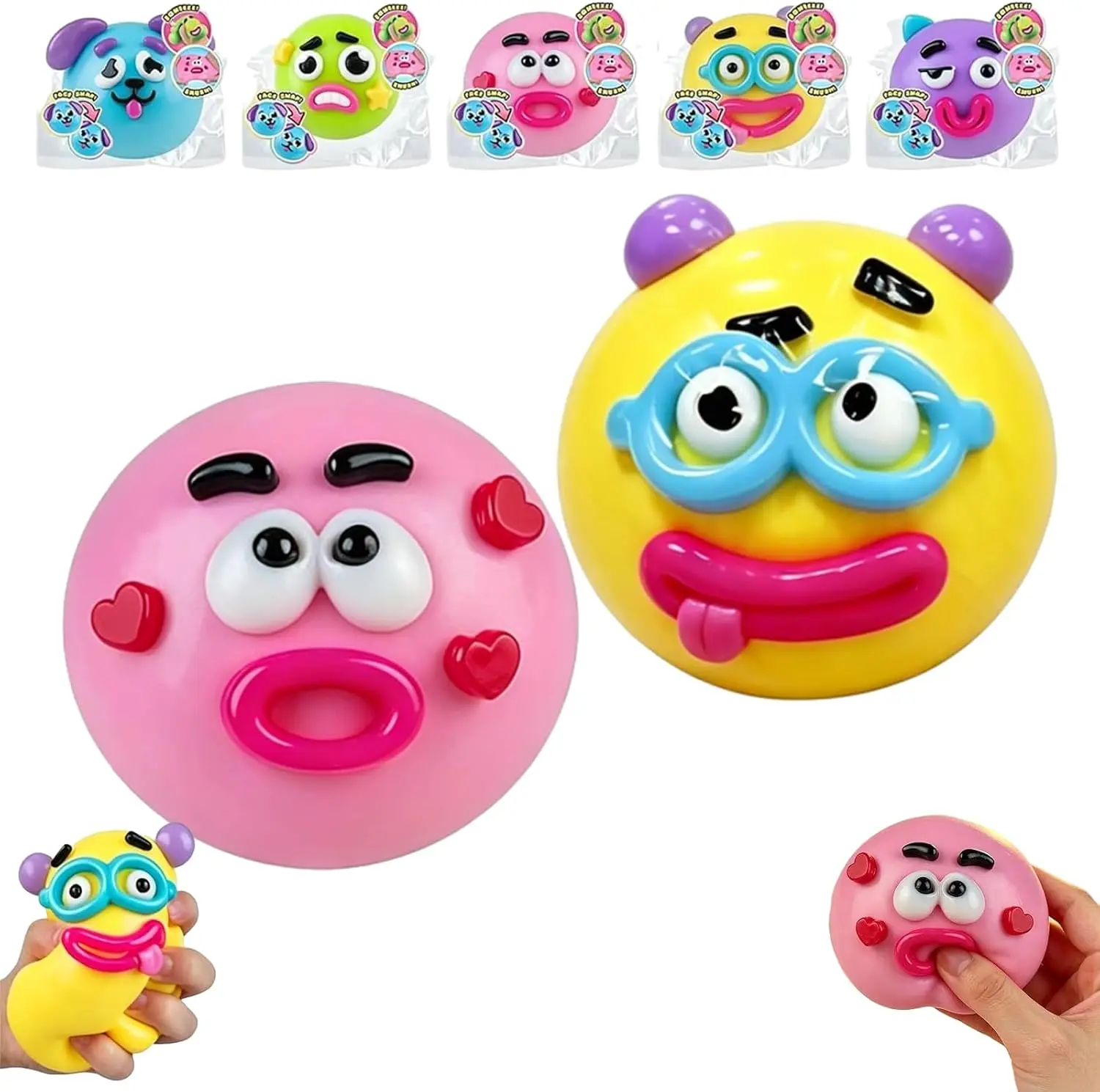 Squishy, Curiosities Dog Face Swap Squishy, Quirky Expression Face-Changing Soft Squeeze Fidget, Cute Sensory Stress Relief Animal Desk Accessory for Adults