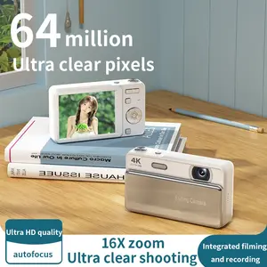 Digital camera, autofocus vlogging camera, equipped with a memory card, suitable for photography; 48-megapixel portable compact point-and-shoot digital camera, suitable for teenagers, adults, and beginners, equipped with 16x zoom and image stabilization.