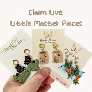 Claim Live Little Master Pieces-Handmade Polymer Clay Earrings - Lightweight & Hypoallergenic - stainless steel