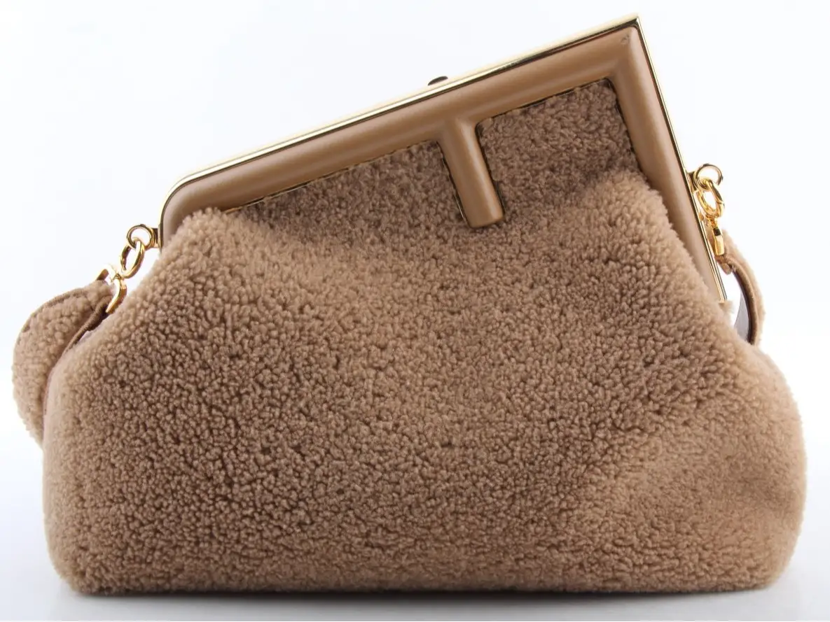 Pre-owned FENDI Wool Shoulder Bags Medium Shearling First Shoulder Bag