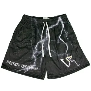 VENCER CO | MESH SHORTS - WEATHER THE STORM | No Drawstring | 5" Premium Athletic Shorts for Youth & Adults | Lightweight Breathable Summer Sports Shorts | Baseball Training, Gym & Everyday Activewear