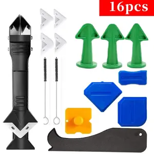 3/16pcs Sealing Glue Nozzle Sprayer and Scraper Set, Multi-Functional Scraper for Bathroom Tile Grout Cleaning, Home Decoration Tool, Home Renovations, Hardware
