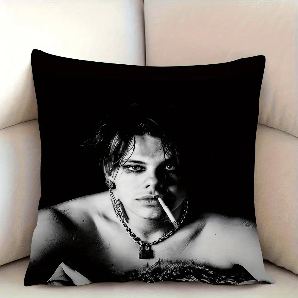 1pc Yungblud Throw Pillow Cover, Modern Decor Cushion Case, Zipper Closure, Machine Washable - for Living Room, Bedroom, Car, Office - Pillow Insert Not Included - Ideal for Yungblud Fans, Bedroom Accessory, Contemporary Design