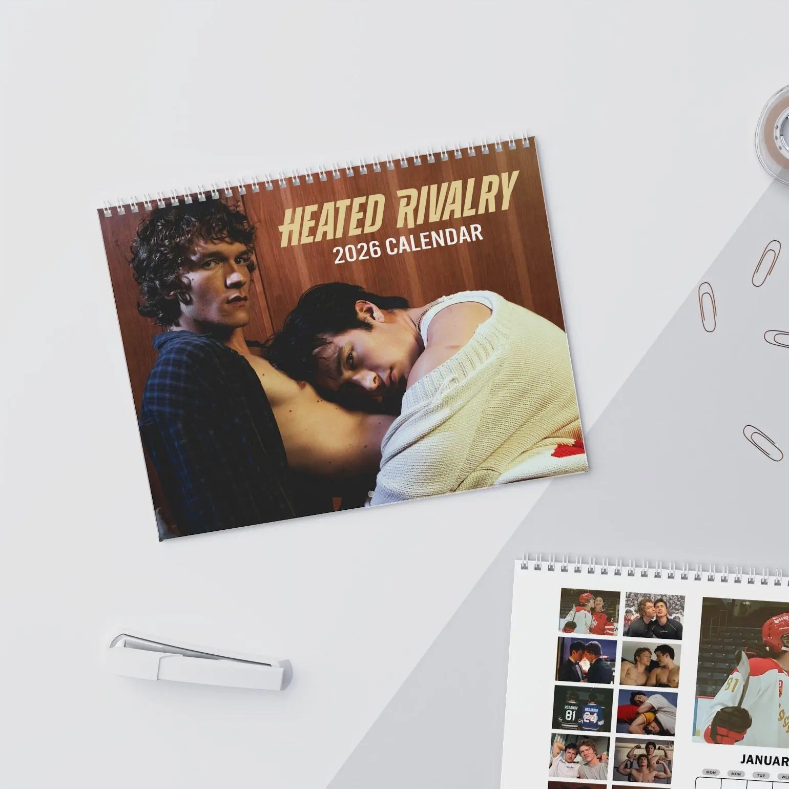 Heated Rivalry 2026 Paper and Desk Calendar, Hollander Rozanov Fan ...